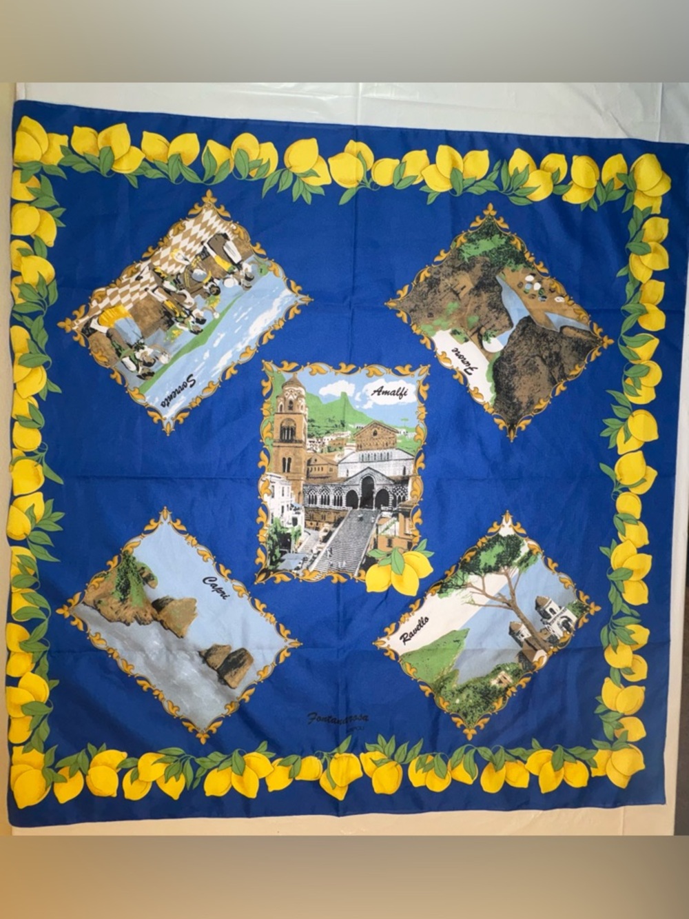 NWOT Italian Scarf: Fontanarosa Napoli; Amalfi, Sorrento, Furore, Capri, etc.